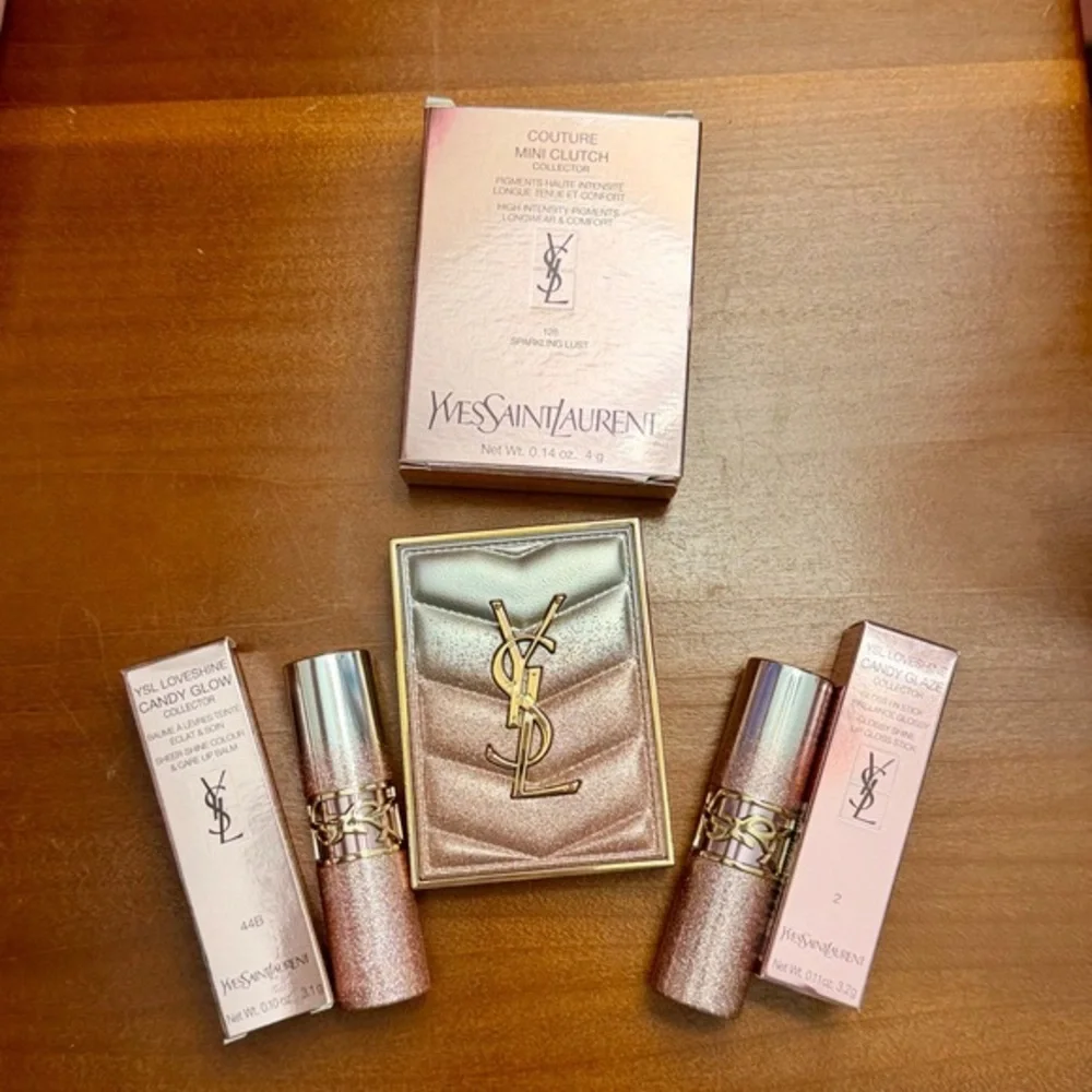 YSL VALENTINES EYESHADOW /  LIP  2026 - BRAND NEW - LIMITED EDITION PINK GLITTER